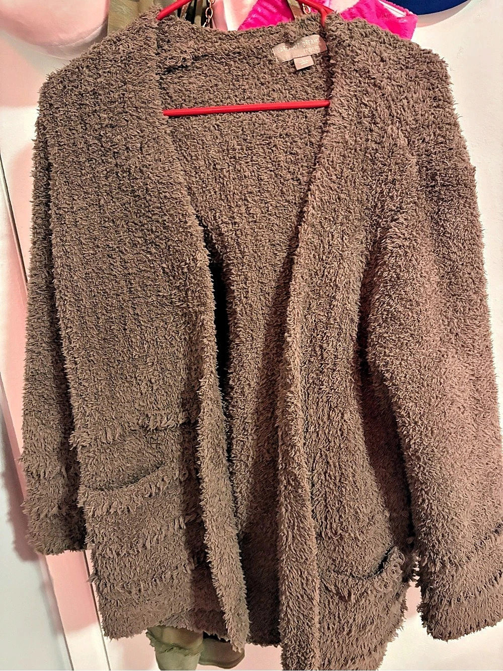 Barefoot Dreams CozyChic Lite Open Cardigan Brown Large